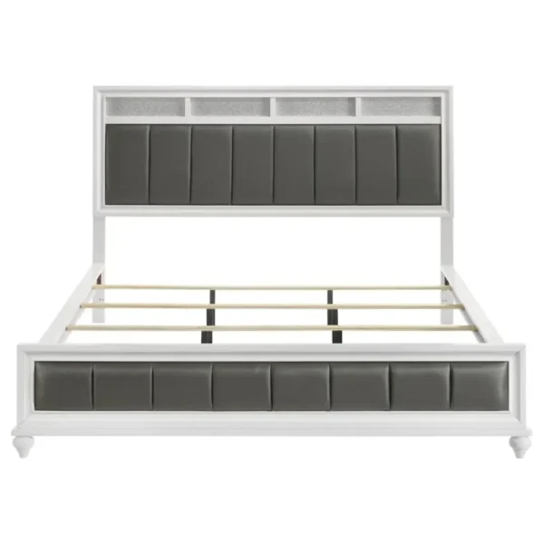 Barzini Tufted White Bed By Coaster Furniture - Image 5