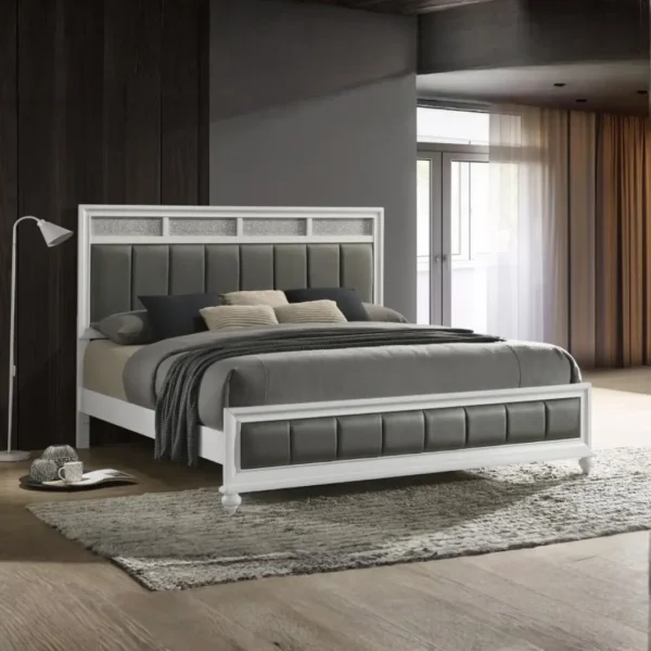Barzini Tufted White Bed By Coaster Furniture - Image 9