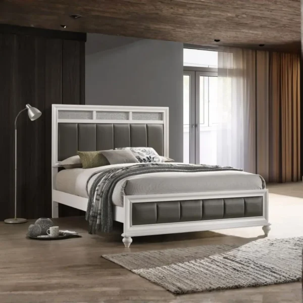 Barzini Tufted White Bed By Coaster Furniture - Image 10