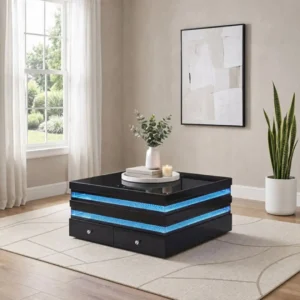 Maloy Square Black Coffee Table by Furniture of America