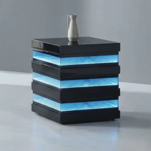 Maloy Black Wood End Table by Furniture of America