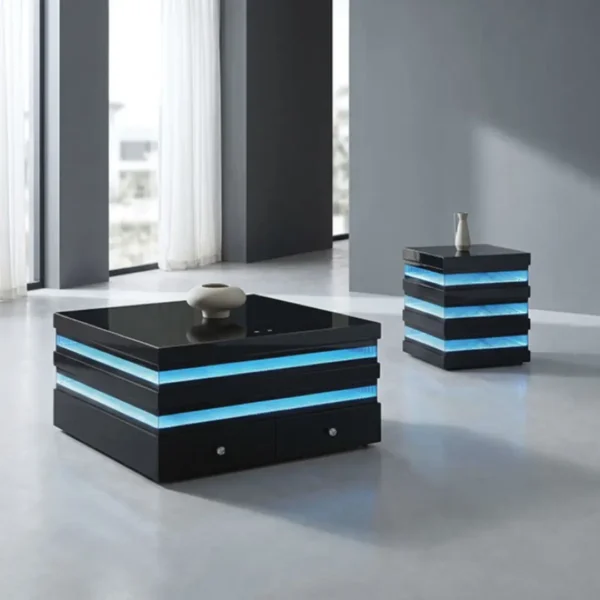 Maloy Black Wood End Table by Furniture of America - Image 2