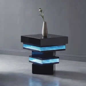 Anwar Black Wood End Table by Furniture of America
