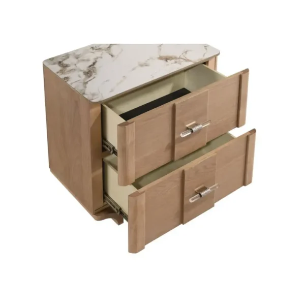 Leanne Sinter Stone Top Light Oak Nightstand By Coaster Furniture - Image 7