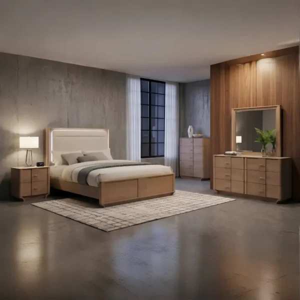 Leanne Light Oak Bedroom Set By Coaster Furniture - Image 7