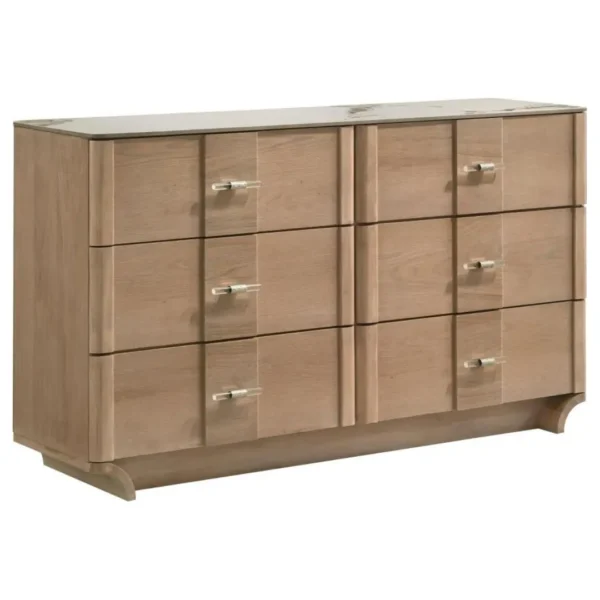 Leanne Sinter Stone Top Light Oak Dresser By Coaster Furniture - Image 2