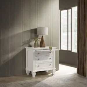 Sandy Beach Cream White Nightstand By Coaster Furniture