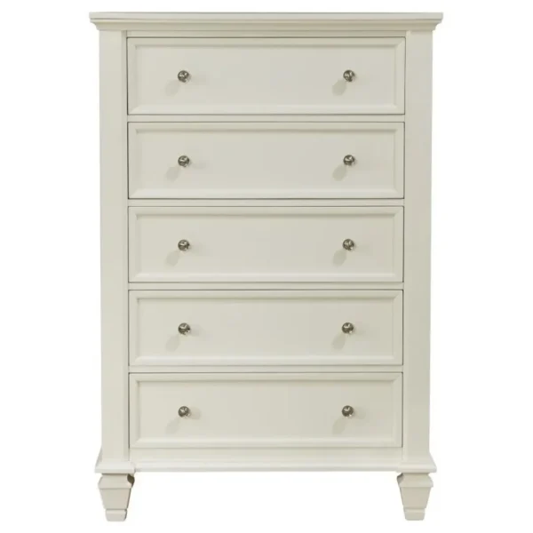 Sandy Beach Cream White Bedroom Chest By Coaster Furniture - Image 2