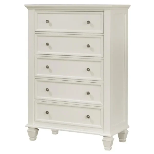 Sandy Beach Cream White Bedroom Chest By Coaster Furniture - Image 3