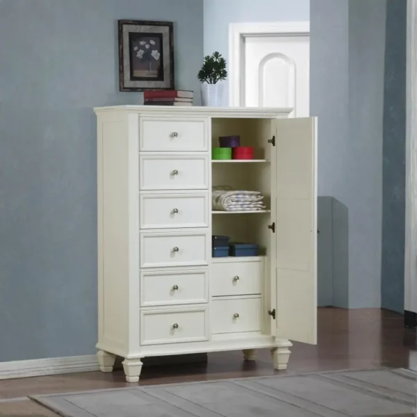 Sandy Beach Cream White Bedroom Chest By Coaster Furniture - Image 10