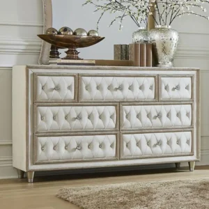 Antonella Ivory and Camel 7 Drawer Dresser By Coaster Furniture