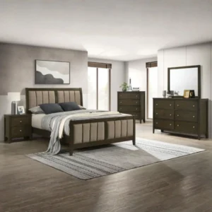 Wilkes 5 Piece Bedroom Set with Upholstered Bed By Coaster Furniture
