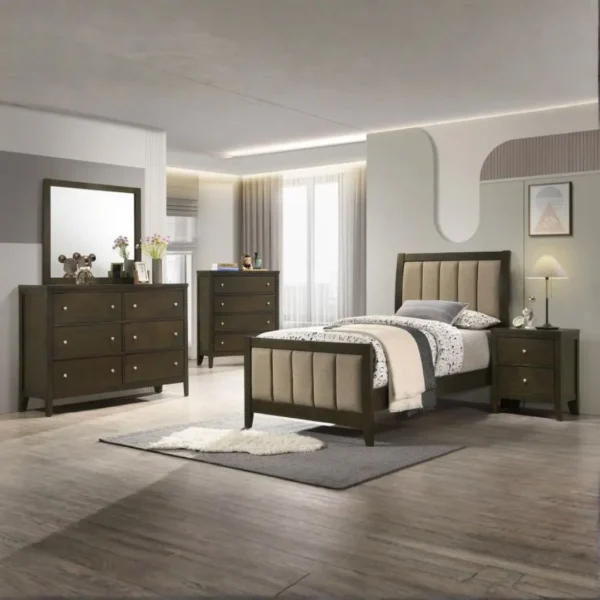Wilkes 5 Piece Bedroom Set with Upholstered Bed By Coaster Furniture - Image 7