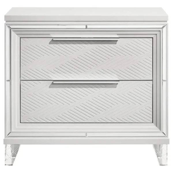 Marmore White Modern Wood Nightstand By Coaster Furniture - Image 3
