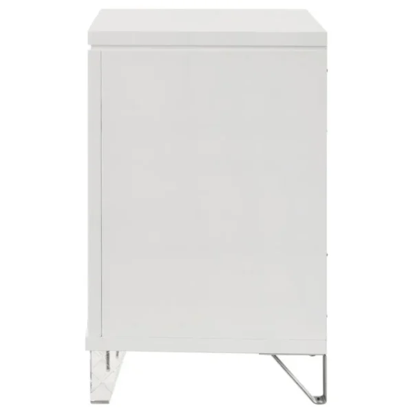 Marmore White Modern Wood Nightstand By Coaster Furniture - Image 4