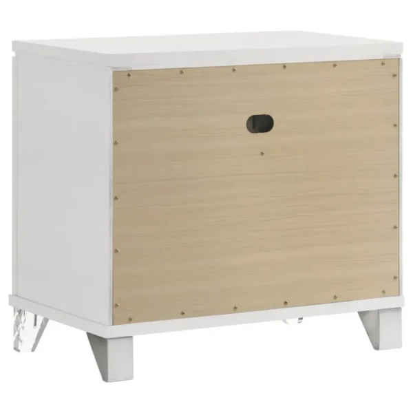 Marmore White Modern Wood Nightstand By Coaster Furniture - Image 5