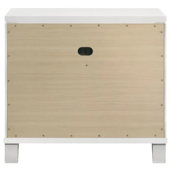 Marmore White Modern Wood Nightstand By Coaster Furniture - Image 6