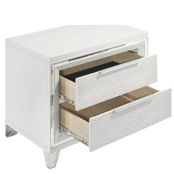 Marmore White Modern Wood Nightstand By Coaster Furniture - Image 7
