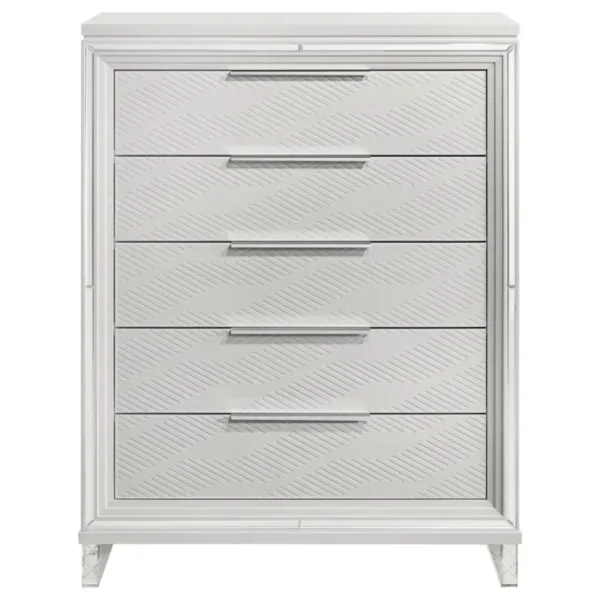 Marmore 5 Drawer White Chest By Coaster Furniture - Image 2