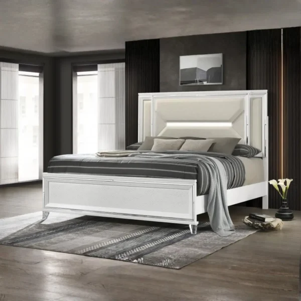 Marmore 5 Piece White Bedroom Set By Coaster Furniture - Image 2