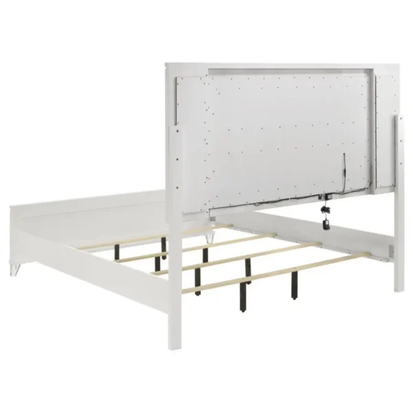 Marmore 64-Inch Panel Bed LED Headboard White By Coaster Furniture - Image 4