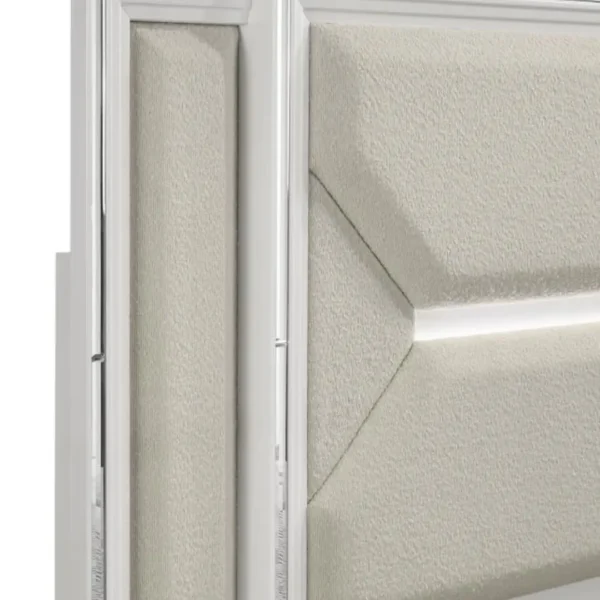 Marmore 64-Inch Panel Bed LED Headboard White By Coaster Furniture - Image 5