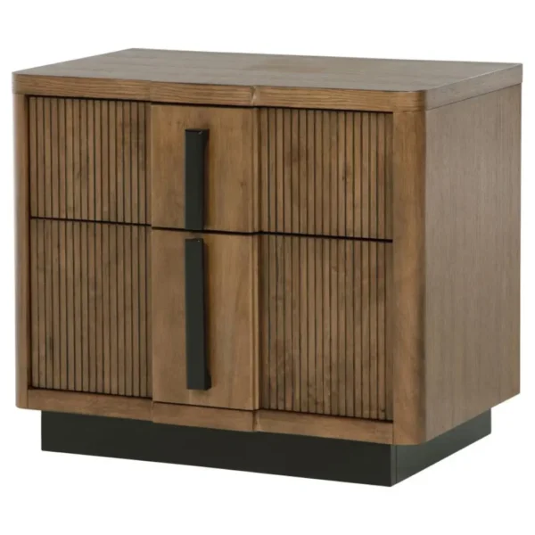 Terrace Ash Brown Nightstand with Charger By Coaster Furniture - Image 2