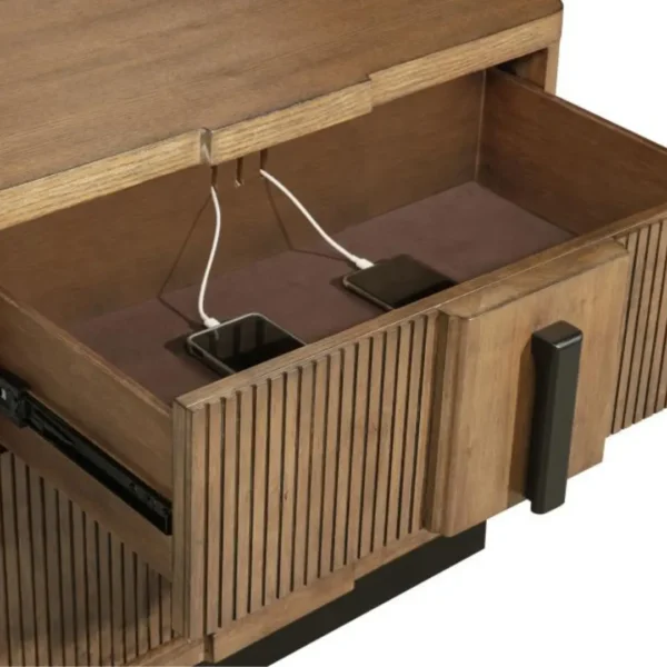 Terrace Ash Brown Nightstand with Charger By Coaster Furniture - Image 8