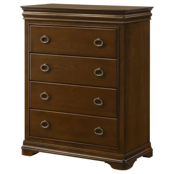 Garland Traditional Chest of Drawers in Brown Cherry By Coaster Furniture - Image 4