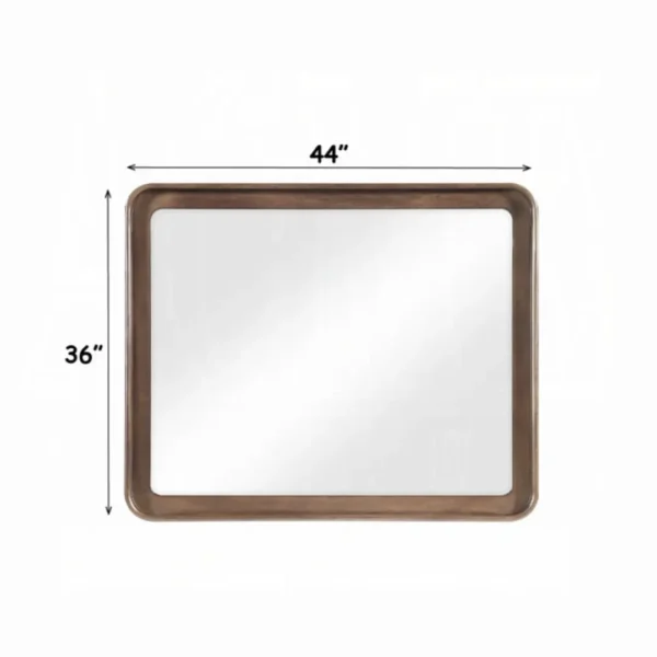 Ouida Brown Wood Frame Mirror by ACME - Image 2