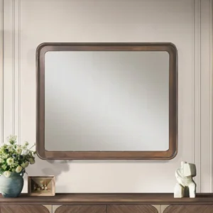 Ouida Brown Wood Frame Mirror by ACME