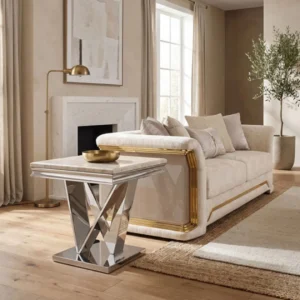 Villarsglane Chrome End Table by Furniture of America