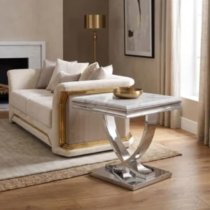 Wettingen Metal and Marble End Table by Furniture of America