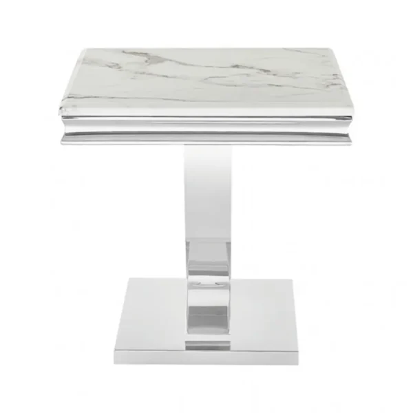 Wettingen Metal and Marble End Table by Furniture of America - Image 2