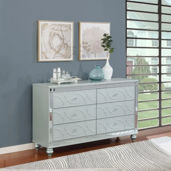 Gunnison Silver Metallic Bedroom Set By Coaster Furniture - Image 5