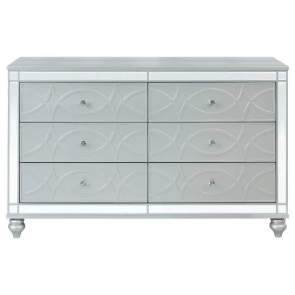 Gunnison 6 Drawer Silver Metallic Dresser By Coaster Furniture - Image 2