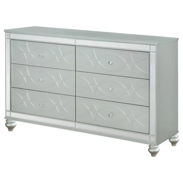 Gunnison 6 Drawer Silver Metallic Dresser By Coaster Furniture - Image 3