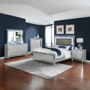 Gunnison Silver Metallic Bedroom Set By Coaster Furniture