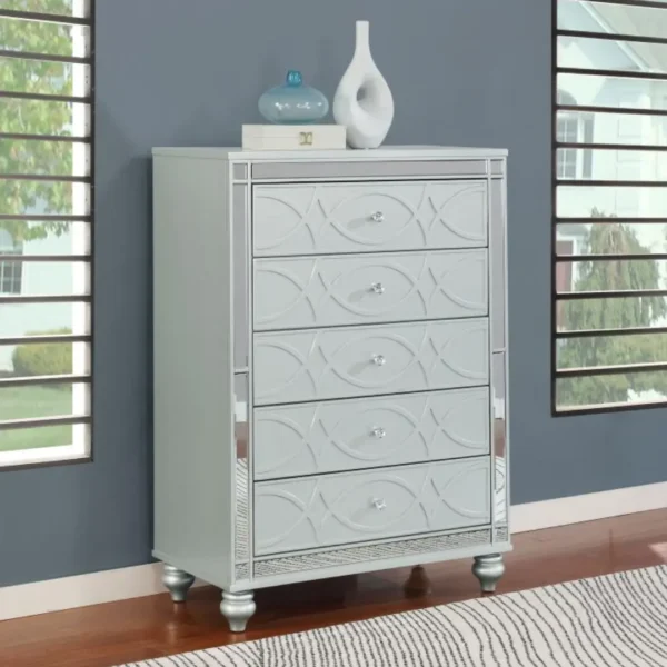 Gunnison Silver Metallic Bedroom Set By Coaster Furniture - Image 4