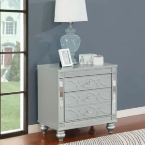 Gunnison Silver Metallic Nightstand By Coaster Furniture