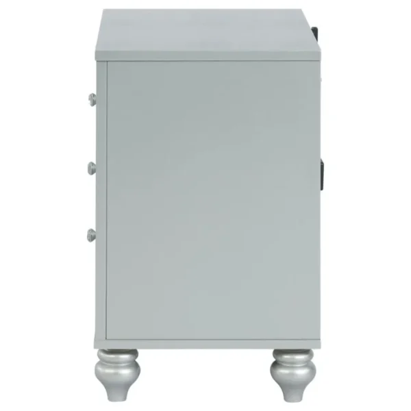 Gunnison Silver Metallic Nightstand By Coaster Furniture - Image 4