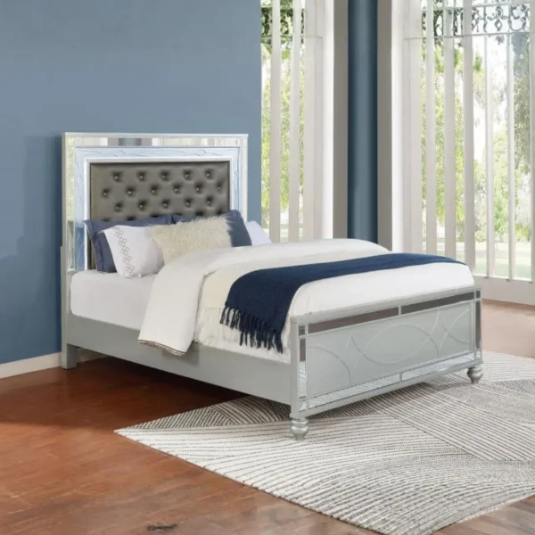 Gunnison Silver Metallic Bedroom Set By Coaster Furniture - Image 2