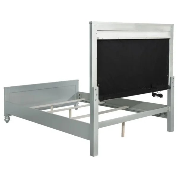Gunnison Tufted Bed Frames in Silver Metallic By Coaster Furniture - Image 4
