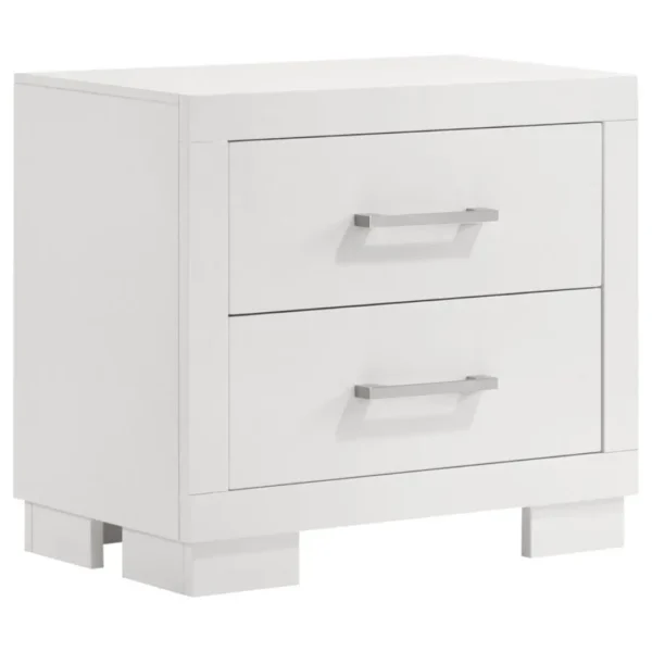 Jessica 2 Drawer Contemporary Nightstand By Coaster Furniture - Image 2