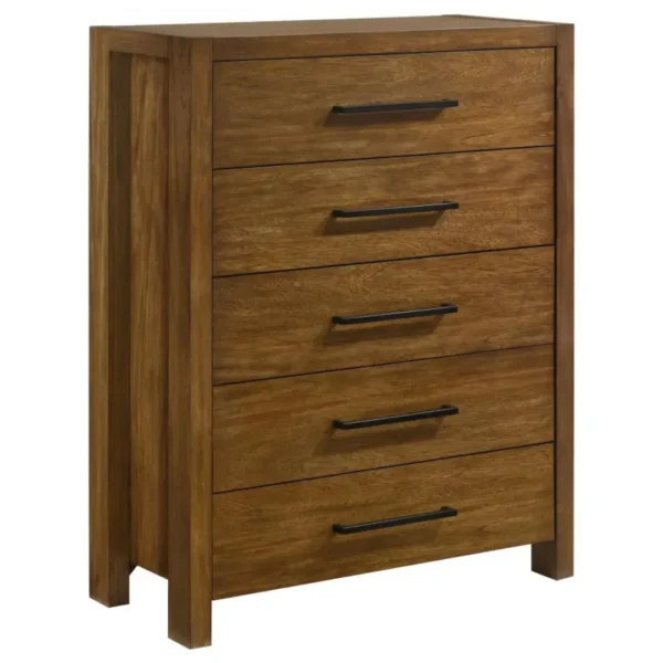 Adderley Warm Brown Bedroom Chest By Coaster Furniture - Image 2
