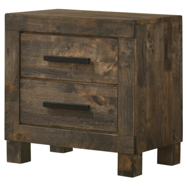 Woodmont Solid Wood Nightstand Rustic By Coaster Furniture - Image 3