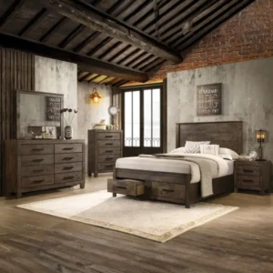 Woodmont 5 Piece Bedroom Set Golden Brown By Coaster Furniture