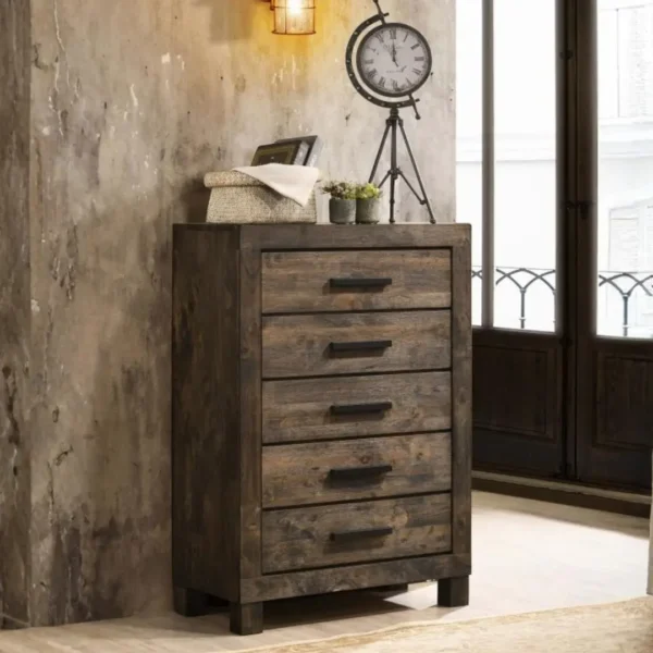 Woodmont 5 Piece Bedroom Set Golden Brown By Coaster Furniture - Image 4