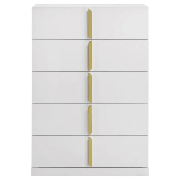 Ines Chest of Drawers White High Gloss By Coaster Furniture - Image 2