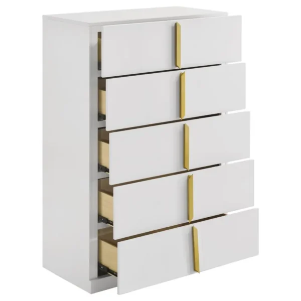 Ines Chest of Drawers White High Gloss By Coaster Furniture - Image 7